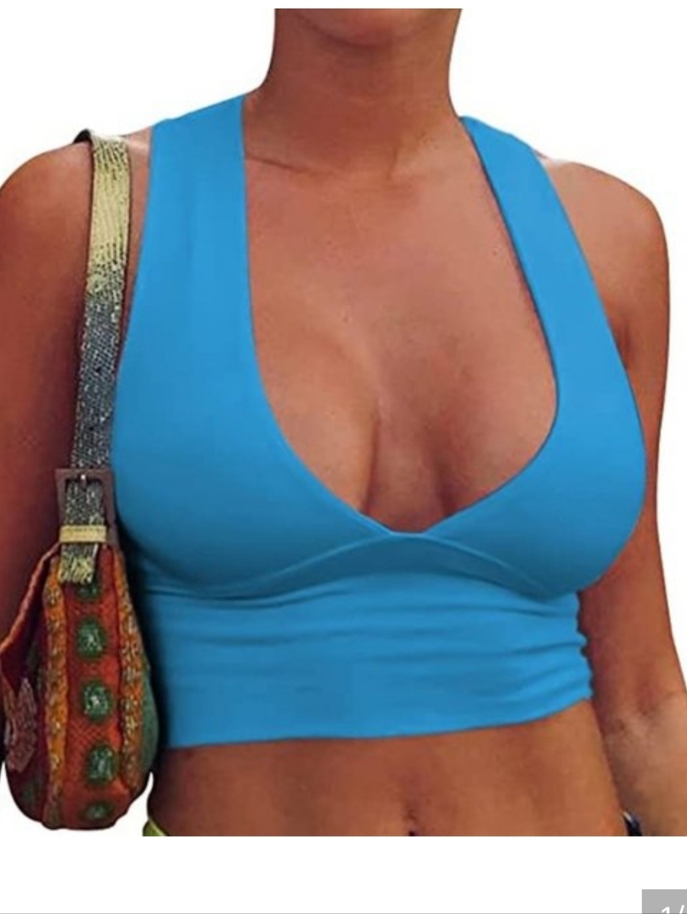 Aepebo Plunge Neck Top